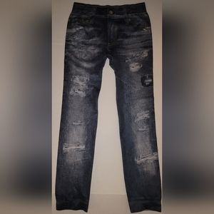 Jeggings look like distressed jeans  feel like leggings comfy Stretchy XS Pants